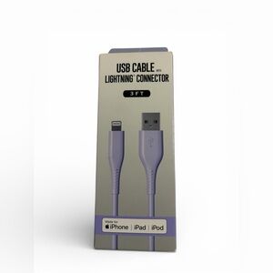 USB Cable with Lightning Connector 3 Feet